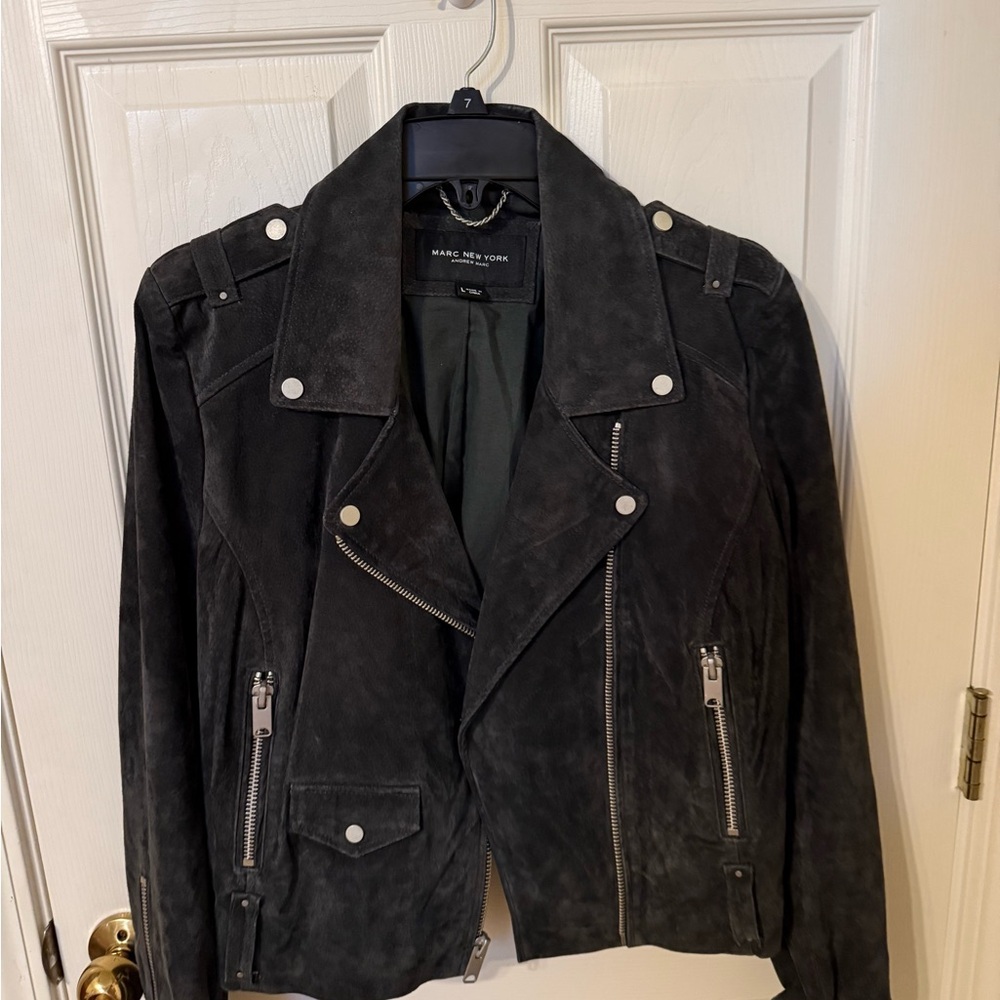 Marc New York Black Suede Moto Jacket